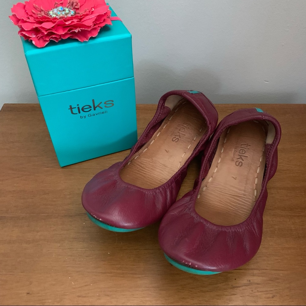 Tieks Burgundy Flats 7